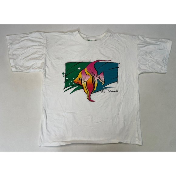 Vintage Tops Vintage Crazy Jacks Fish Art Fiji Islands Tshirt Women